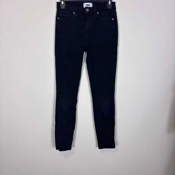 Paige High Waisted Black Hoxton Ankle Skinny Jeans Size 25 - Picture 1 of 7